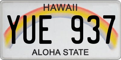 HI license plate YUE937