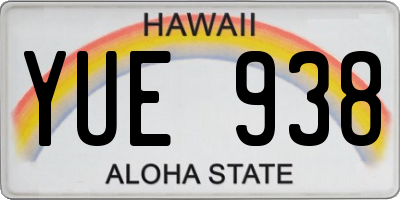 HI license plate YUE938