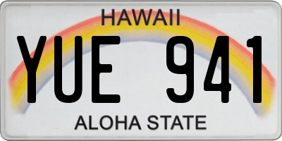 HI license plate YUE941