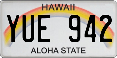HI license plate YUE942