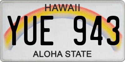 HI license plate YUE943