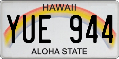 HI license plate YUE944