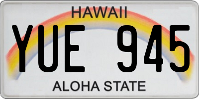 HI license plate YUE945