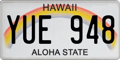 HI license plate YUE948