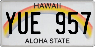 HI license plate YUE957