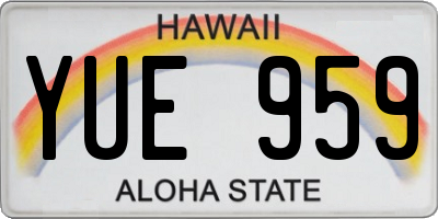 HI license plate YUE959