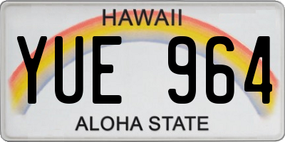 HI license plate YUE964