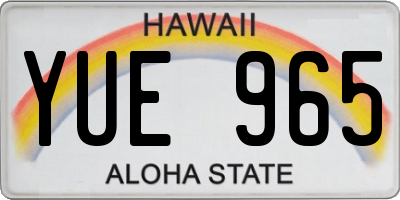 HI license plate YUE965