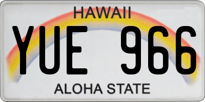HI license plate YUE966
