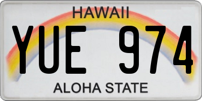 HI license plate YUE974
