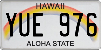 HI license plate YUE976