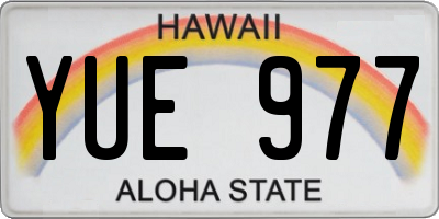 HI license plate YUE977
