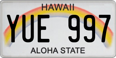 HI license plate YUE997