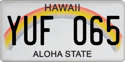 HI license plate YUF065