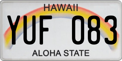 HI license plate YUF083
