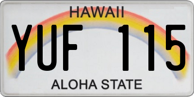 HI license plate YUF115