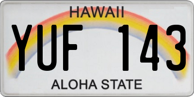 HI license plate YUF143