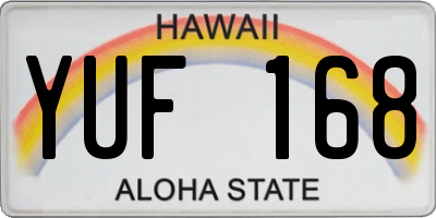 HI license plate YUF168