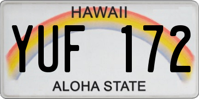 HI license plate YUF172