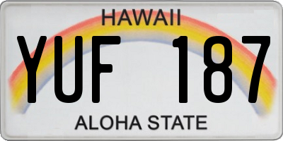HI license plate YUF187