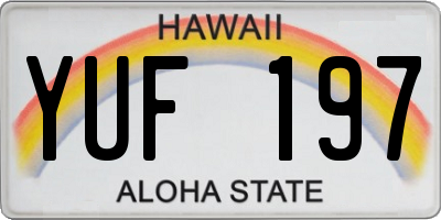 HI license plate YUF197