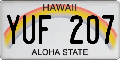 HI license plate YUF207