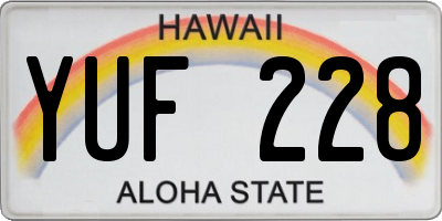 HI license plate YUF228