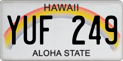 HI license plate YUF249