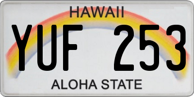 HI license plate YUF253