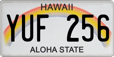 HI license plate YUF256