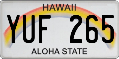 HI license plate YUF265