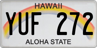 HI license plate YUF272