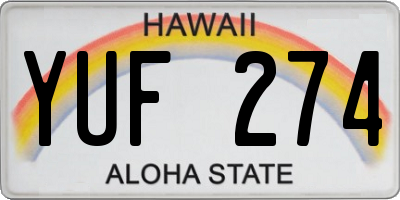 HI license plate YUF274