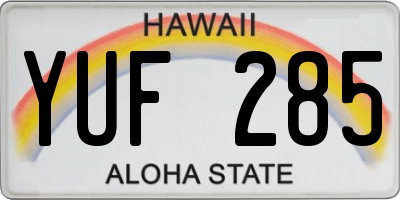 HI license plate YUF285