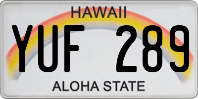 HI license plate YUF289
