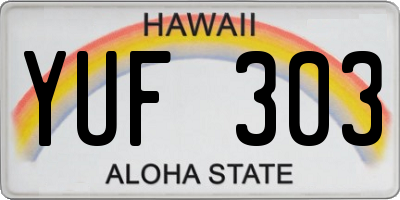 HI license plate YUF303
