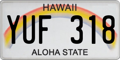 HI license plate YUF318