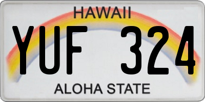 HI license plate YUF324