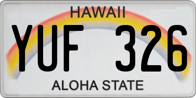HI license plate YUF326