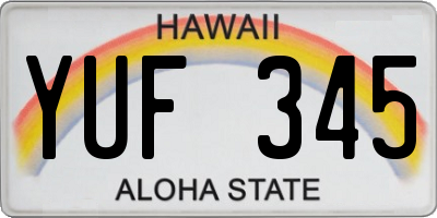 HI license plate YUF345