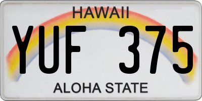 HI license plate YUF375