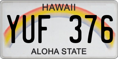 HI license plate YUF376