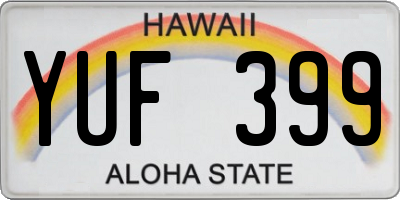 HI license plate YUF399