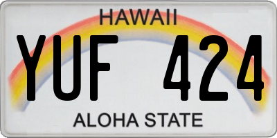 HI license plate YUF424