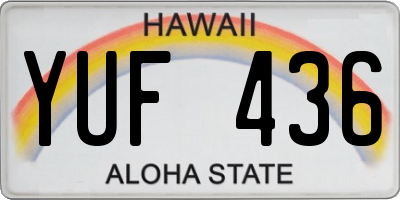 HI license plate YUF436