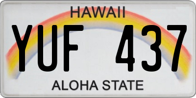 HI license plate YUF437
