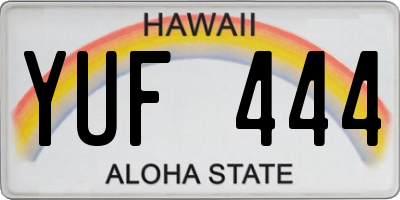 HI license plate YUF444