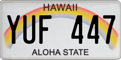 HI license plate YUF447