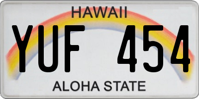 HI license plate YUF454