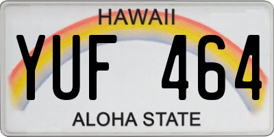 HI license plate YUF464